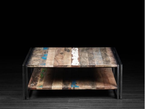Schmiedetisch mit Holzplatte SK02