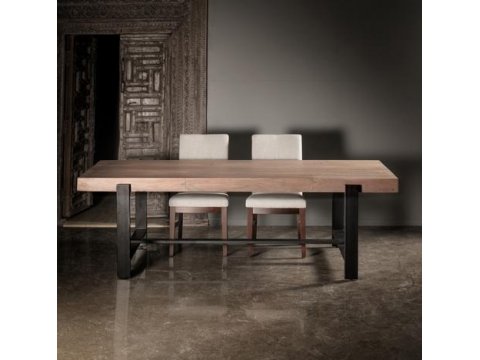 Schmiedetisch mit Holzplatte SK05