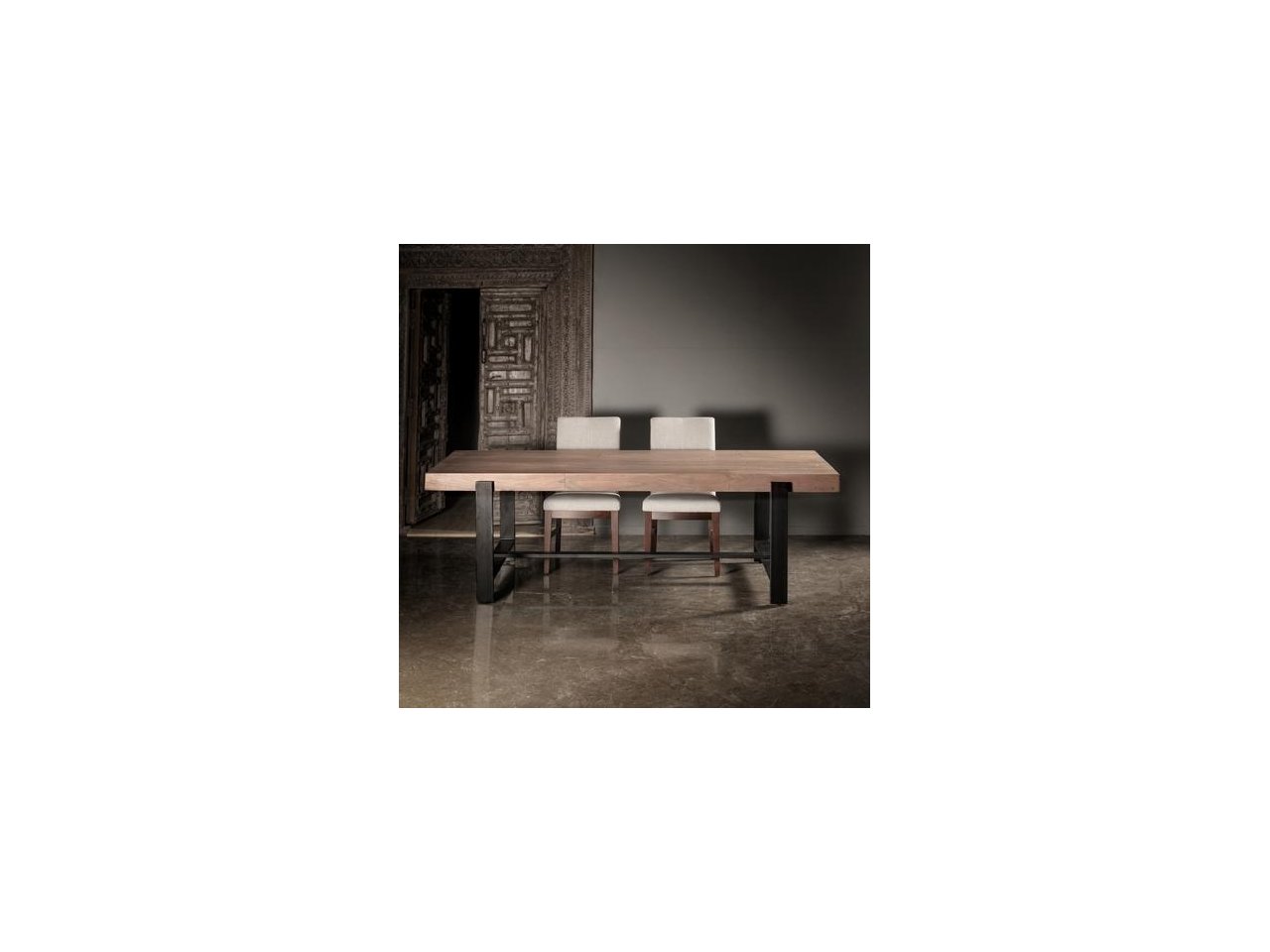 Schmiedetisch mit Holzplatte SK05