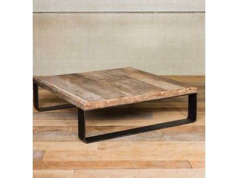 Schmiedetisch mit Holzplatte SK05