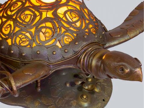 Żółw - metalowa lampa kuta...