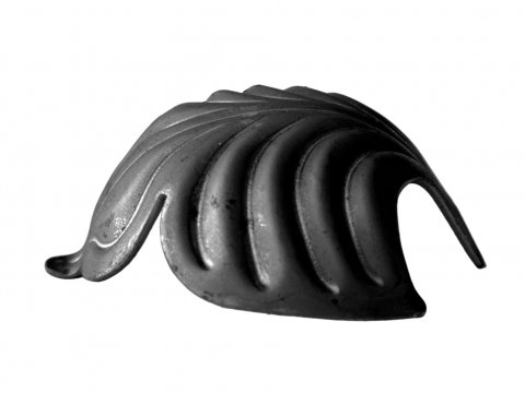 Stalowy liść kuty 100x72mm...